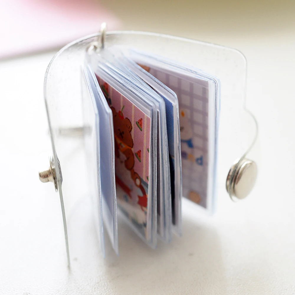 Photography Jelly Color 16 Pockets 2 Inch Card Stock Binders Albums Mini Photo Album Photos Holder Keychain Photo Card Holder