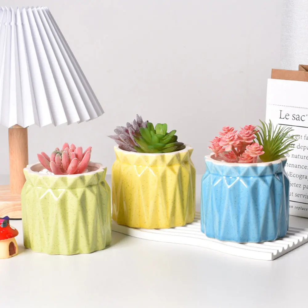 Large Geometric Flowerpot and Candle Holder Silicone Mold