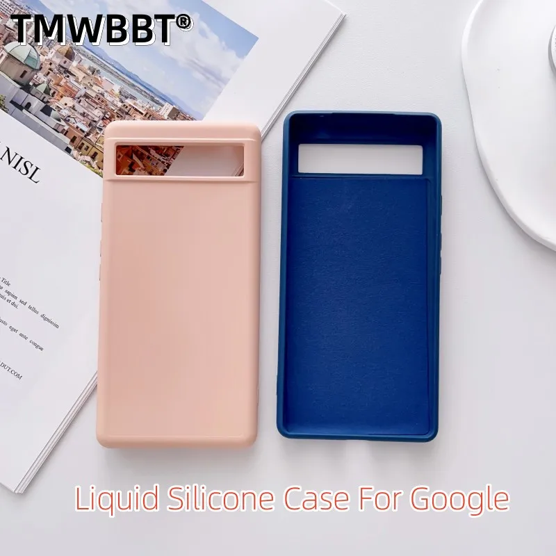 Custodia Per Telefono In Silicone Liquido Originale Per Google Pixel 7 6 Pro 6A 5 5A Cover Per Paraurti Posteriore Antiurto Morbida Di Lusso Google Pi