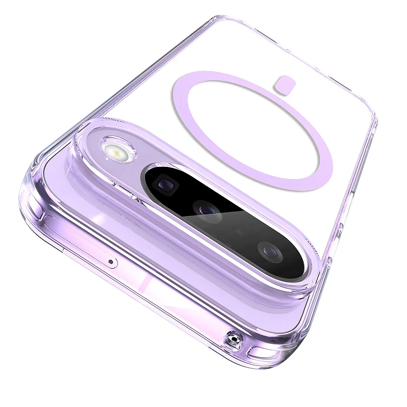 Luxury Magnetic Transparent Case with Camera Protection - Shockproof Clear Cover