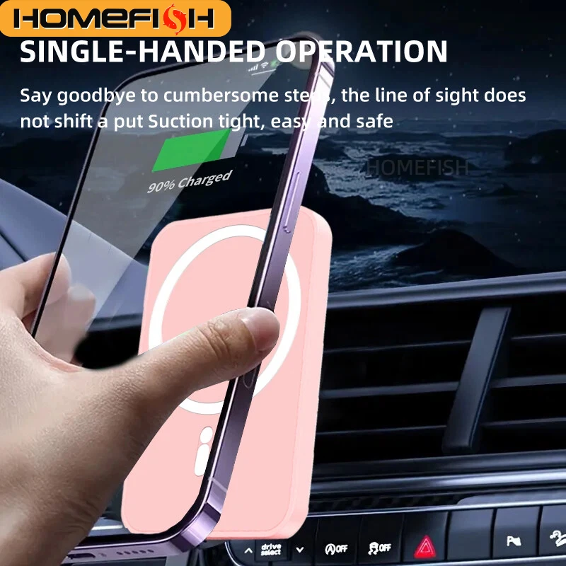 HOMEFISH Magnetic Car Wireless Charger For Phone Pad Watch Station