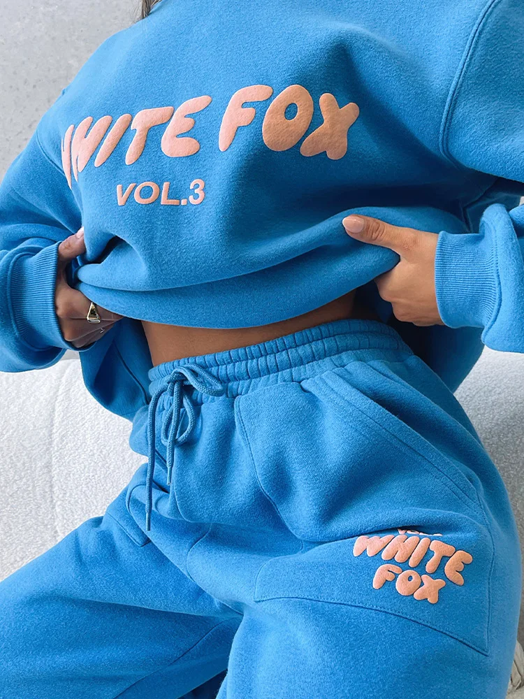 

2022 Autumn and Winter New Fashion Street Trend Alphabet English Printed Sweater Sweater Suit Ensemble Femme 2 Pièces