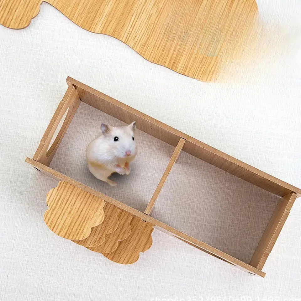 Maison Cachette Pour Hamster En Noix De Coco Naturelle - Avec Échelle D'Escalade Et Jouet à Mâcher Pour Petits Rongeurs