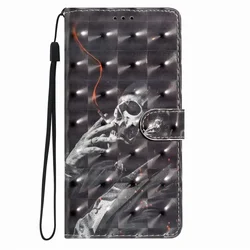 Adorable Owl Cat Print Wallet Phone Case with Card Slots - OPPO F21 Pro 5G (S Skeleton PF)