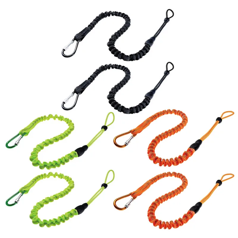 

2 шт. портативный шнурок для инструментов с винтовым замком карабин нейлоновый безопасный трос безопасный банджи для троса инструмент шнурок прост в использовании