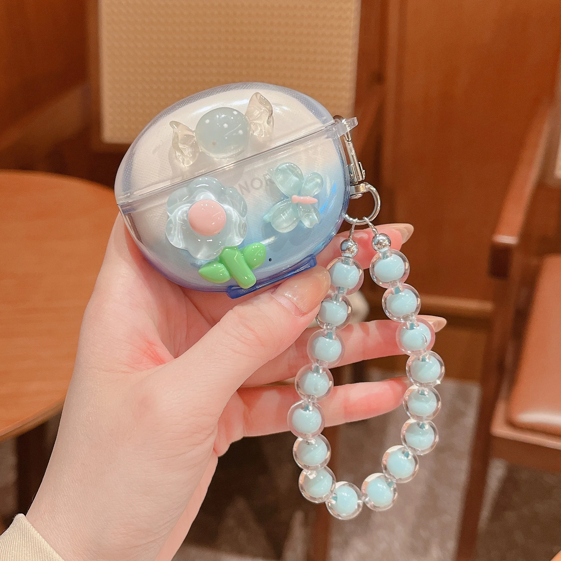 Cartoon Headphone Case with Keyring - Soft TPU Protective Cover