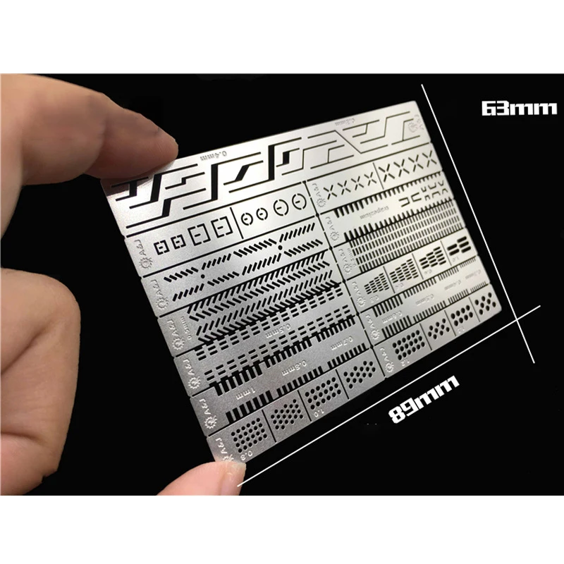 12-in-1-Bohrer-Schreiber, Linienvorlagen, Lineal, Detail, Schnitzen, Hobby, Modell, Handwerk, DIY-Werkzeug, gravierte Anreißvorlage, Hilfslineal – Detail 1