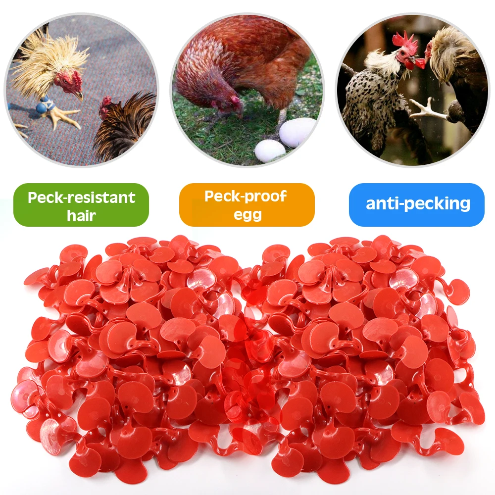 Red Plastic Chicken Anti-pecking Goggles with Bolt