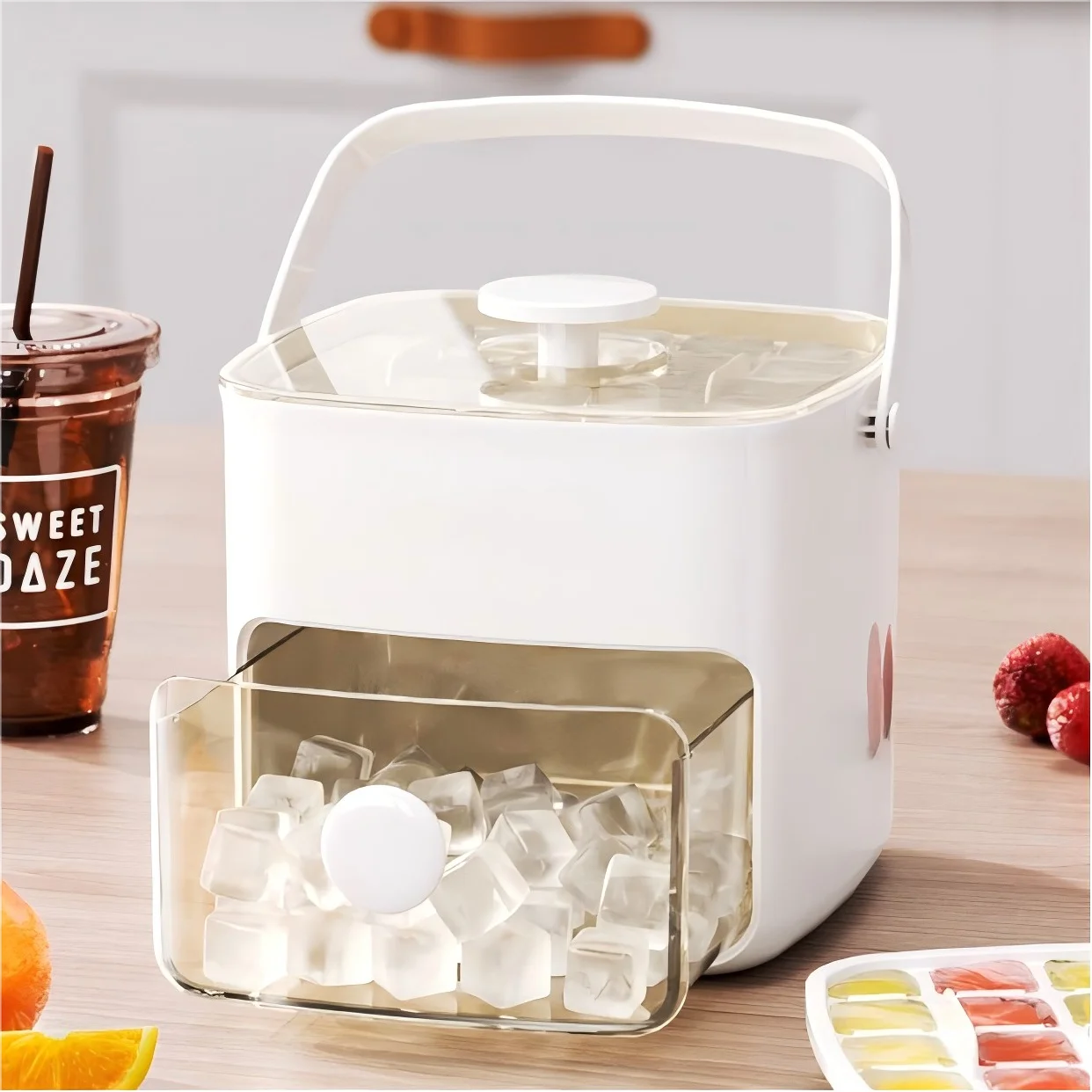 Ice makers 48 Grid ice cube maker Tray double layers Square Ice Cube Tray convenient ice cube shape Creative Ice Cube Mold Tools 3
