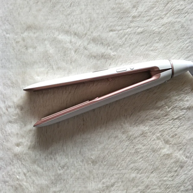 Pettine per capelli riscaldato 2 in 1 piastra per capelli professionale ferri da stiro spazzola per arricciare i capelli in lega di titanio dorato piastra per capelli 4