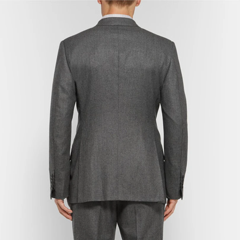 Smart Casual Gray Men's Suit Notch Lapel Two Buttons Jacket Pants Groom Wedding Prom Dinner Tuxedos Business 2-Piece Suits Set