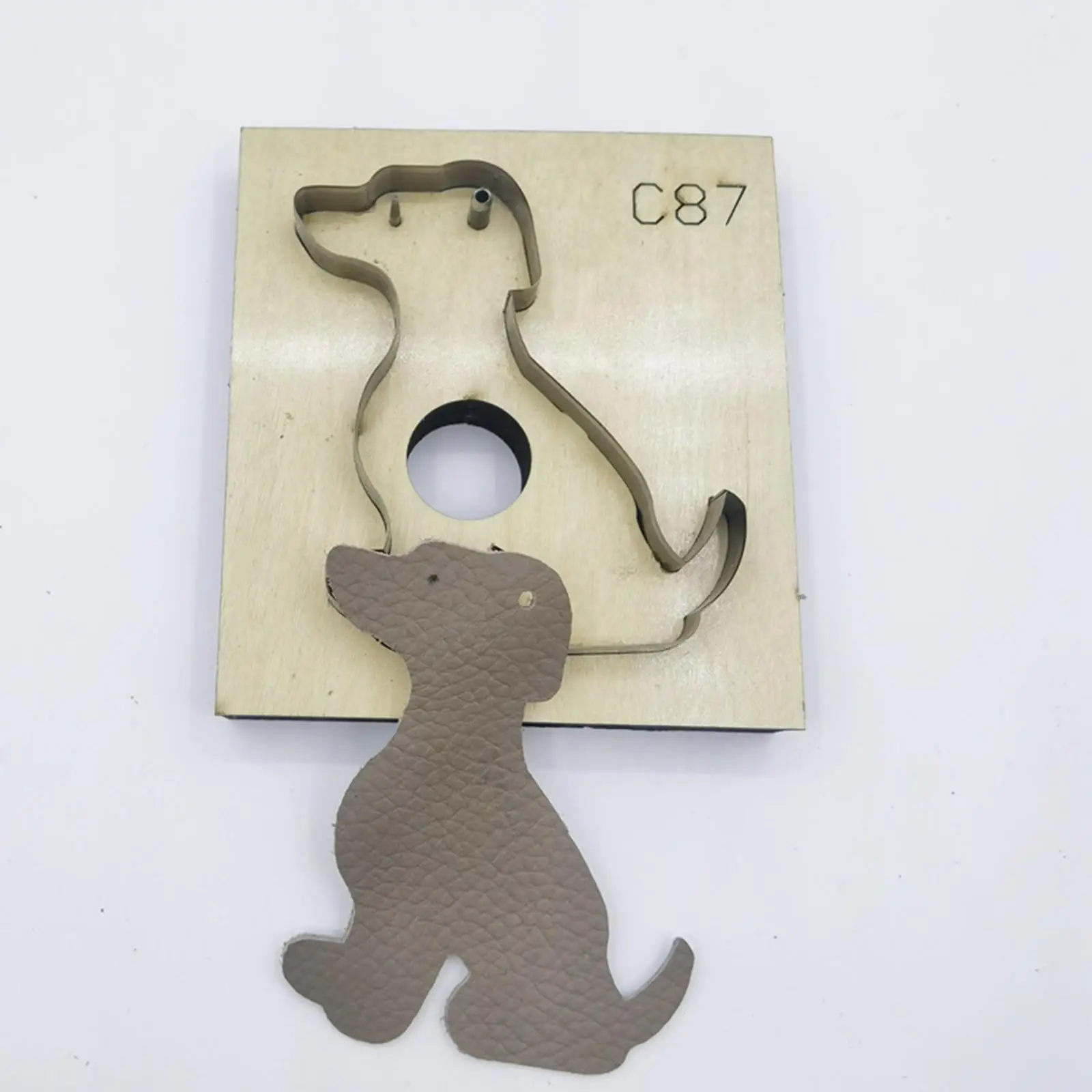 Leather Cutting Die Dog Shape Punch Tool Leathercraft Punching Stencil Template for Home Studio