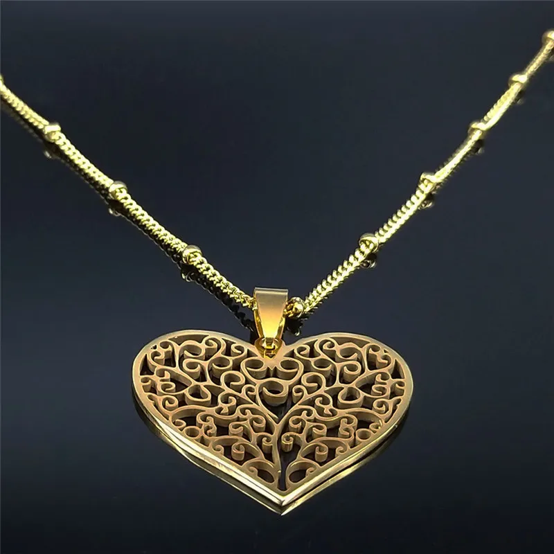 Aesthetic Love Heart Tree of Life Hollow Pendant Necklace