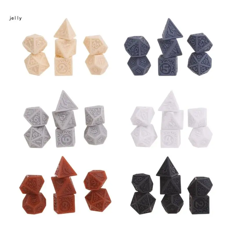 

448C 7Pcs Desktop Game Props Educational Toy Polyhedral Kid Multi-Sided Digital Dices