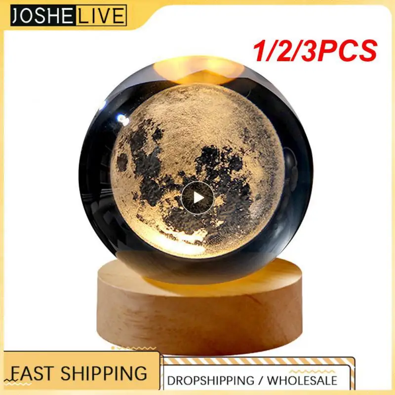 

1/2/3PCS Bedside Lights Ramadan Decoration 3d Mood Light Unique Crystal Lamp Glowing Planetary Galaxy Night Light Home Decor