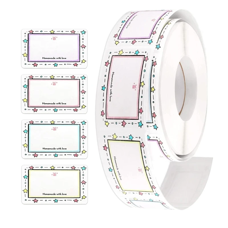 Assorted Color Name Tag Stickers 500pcs/Roll Writable Chalkboard Labels for Books Files Household Items Identification