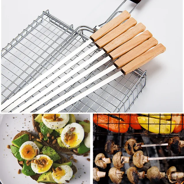8Db Rozsdamentes Acél Grillszárny Újrahasznosítható Bbq Nyársa - Image 3