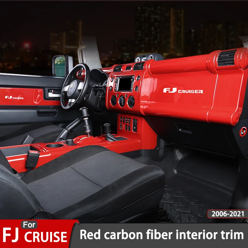 

For Toyota FJ Cruiser Gear Panel Sticker ABS Carbon Fiber Pattern Central Control Gear Frame FJ Cruiser Interior Modification