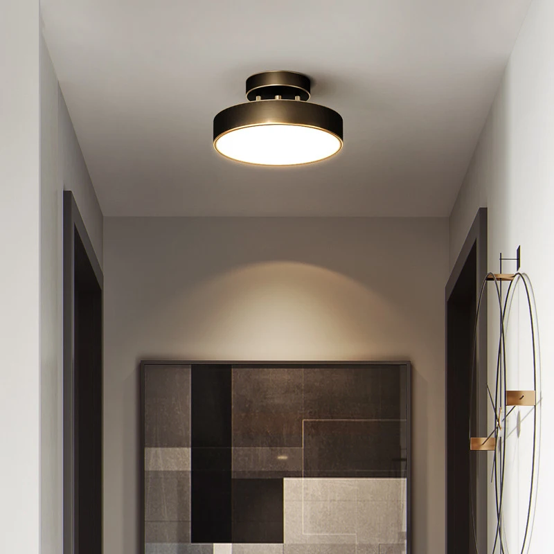 Modern LED Ceiling Light Minimalist 30/40/50 cm Disc Black Gold Copper Suspension Lamp Bedroom Living Rooms Aisle Fixture Lustre