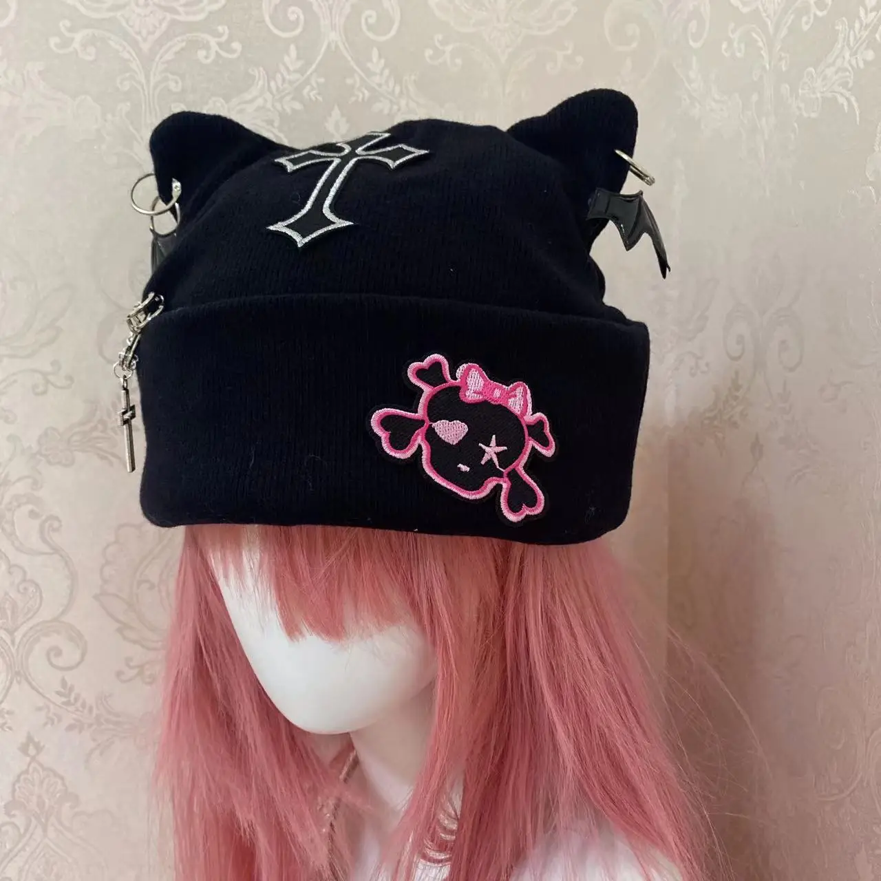 ハ*ん様 （値下げ可能）NEWAVE CAT HAIR BEANIE 猫耳 ニュ Newave Cat Hair beanie – YZ