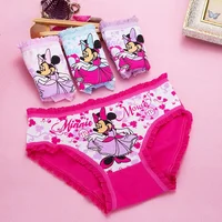 Lot de 4 sous-vêtements Minnie en pur coton pour filles, short Triangle mignon pour enfants, doux et confortable pour les enfants âgés de 2 à 10 ans 1