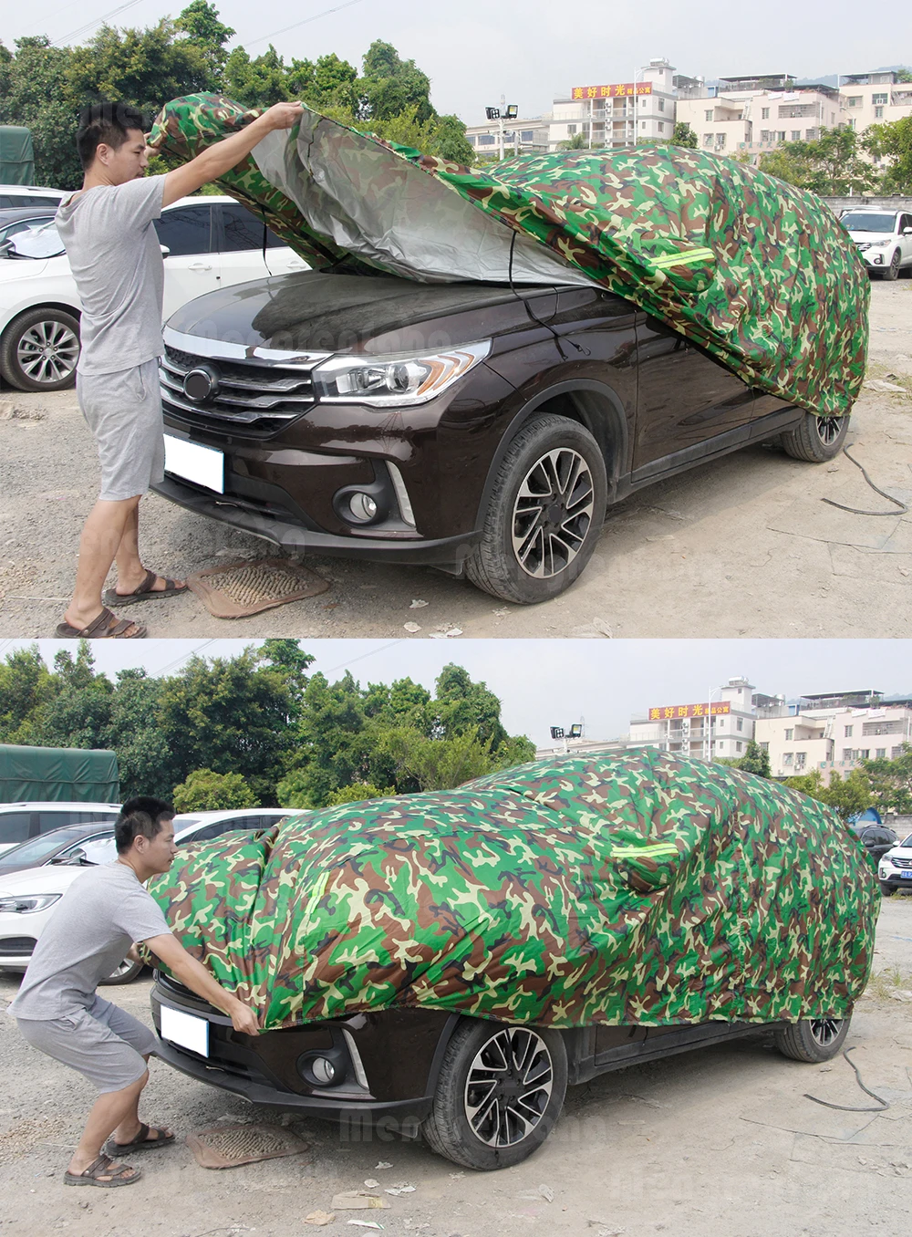 Camouflage Car Cover For Ford Escape Waterproof Anti-UV Sun Shade Snow Rain Dust Resistant SUV Cover tire cap