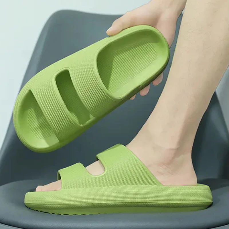 

Summer New Men's Outdoor Anti slip Slippers for Leisure and Comfortable One line Drag Thick Sole Versatile Beach Shoes