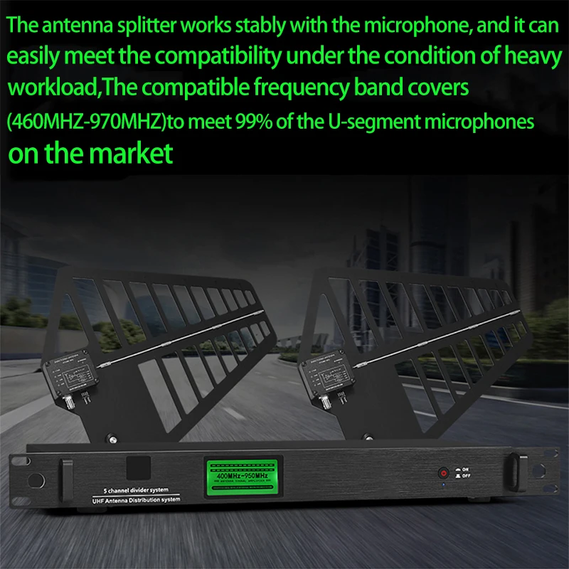 Paulkitson A760-U8800 Professional Stage Wireless Microphone Signal Amplifier Microphone Antenna Amplifier U-Band True Diversity