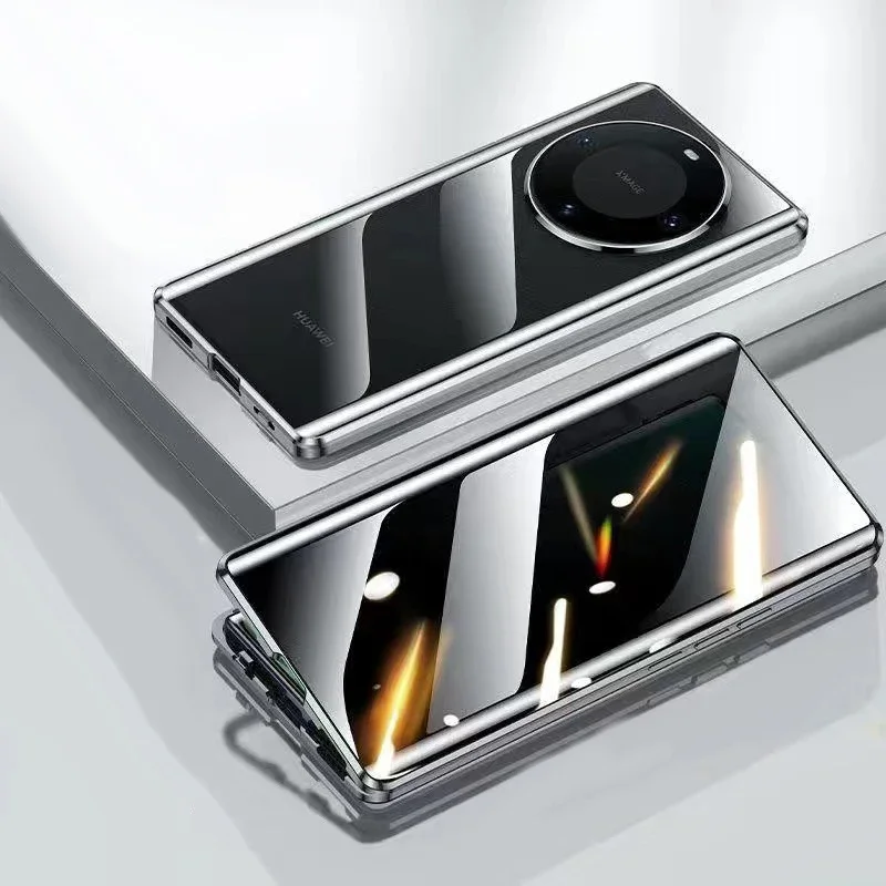 Double-Sided Privacy Magnetic Phone Case with Anti-Peep Full Metal Frame Protection