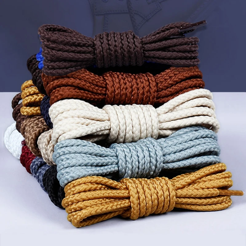 Polyester Solid Shoe Laces Round Shoelaces Kids Adult Unisex Non-slip Shoelace Outdoor Hiking 1 Pair shoe laces