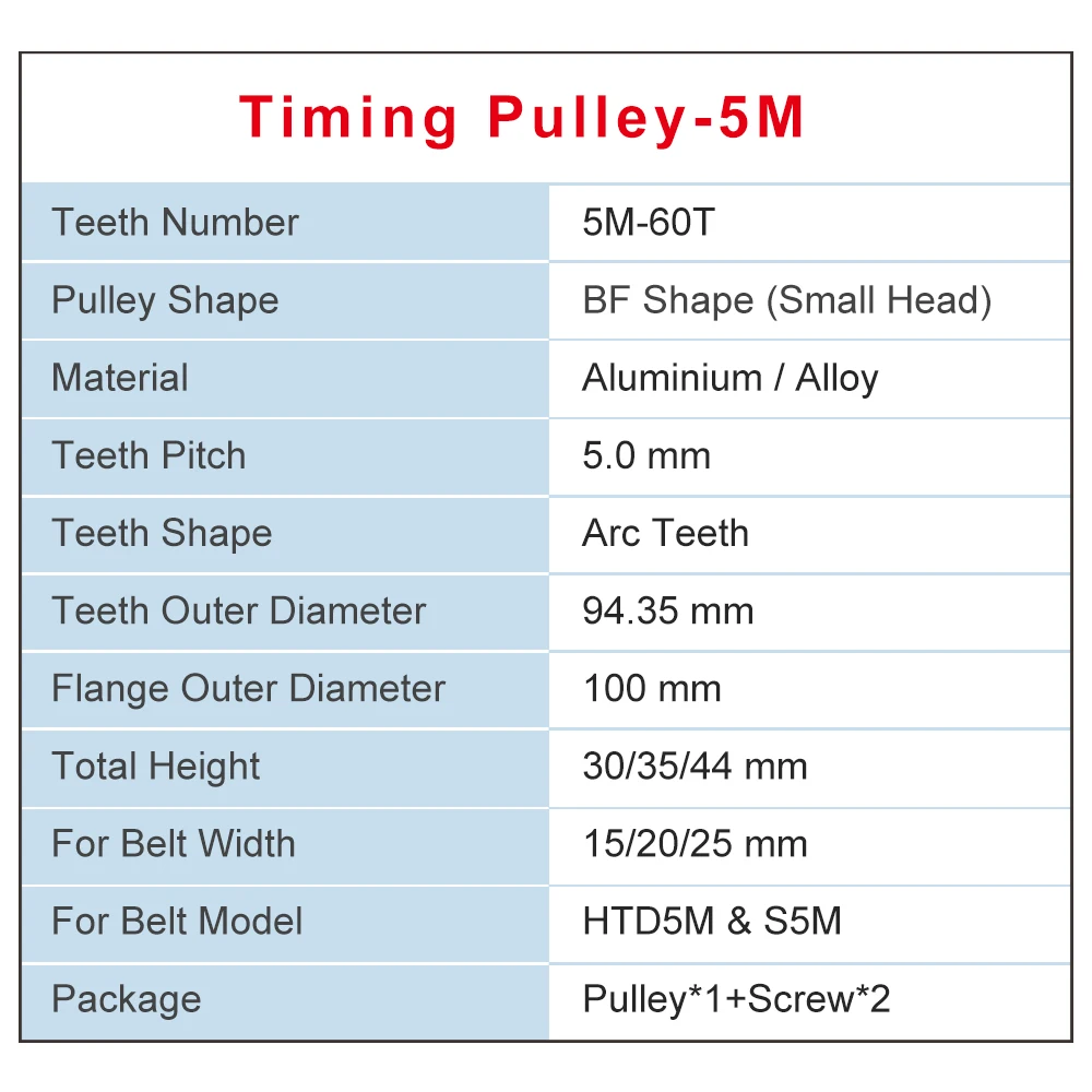5M-60T Pulley Inner Bore 12/14/15/16/17/19/20 mm Aluminum pulley wheel Slot Width 16/21 mm Fit For Width 15/20 5M-timing belt timing belt pulley fixed pulley belt pulley lifting rope pulley