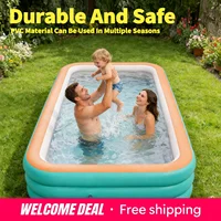 La piscine gonflable familiale est durable et épaisse, idéale pour les grandes piscines, les fêtes dans la cour et sur la pelouse. 2