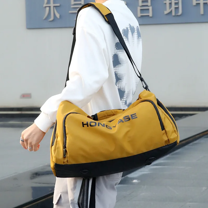 Gym Sports Bag for Men Travel Fitness Duffle Shoe Pocket Luggage Duffel Waterproof Tote Handbags Weekend Shoulder Outdoors Bag 5