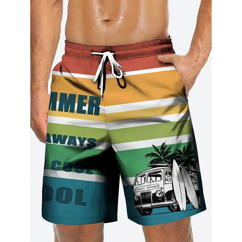 Hawaiian Beach Shorts Men 3D Print Surfing Pants