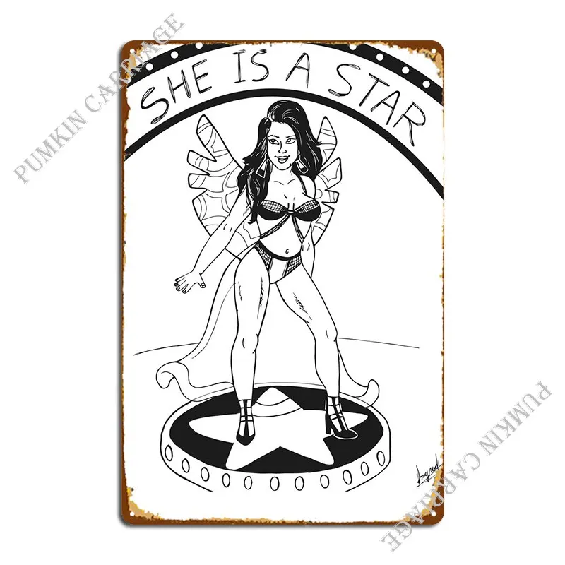 

She Is A Star Metal Plaque Poster Pub Wall Decor Pub Garage Tin Sign Poster