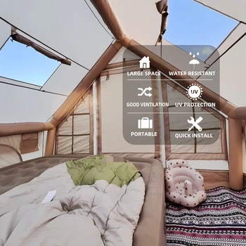 Inflatable Tents for Camping,Large Inflatable Camping Tent with Hand Pump,Inflatable Tent,Easy Setup Tents for Camping Portable 2