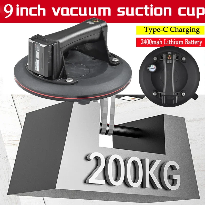 2400mah-electric-vacuum-suction-cup-for-glass-tile-9-inch-strong-200kg-bearing-capacity-industrial-sucker-with-air-pump