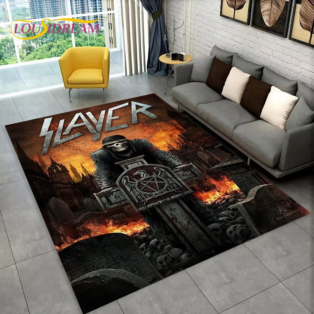 Slayer Heavy Metal Band  Music Area Rug,Carpet Rug for Home Living Room Bedroom Sofa Doormat Decor,kids play Non-slip Floor Mat