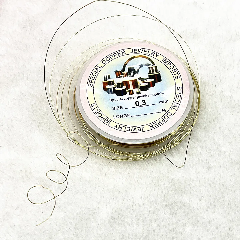 다채로운 구리 와이어 구슬 와이어 보석 만들기 DIY 수제 팔찌 액세서리, 1 개/묶음 0.3mm 0.4mm