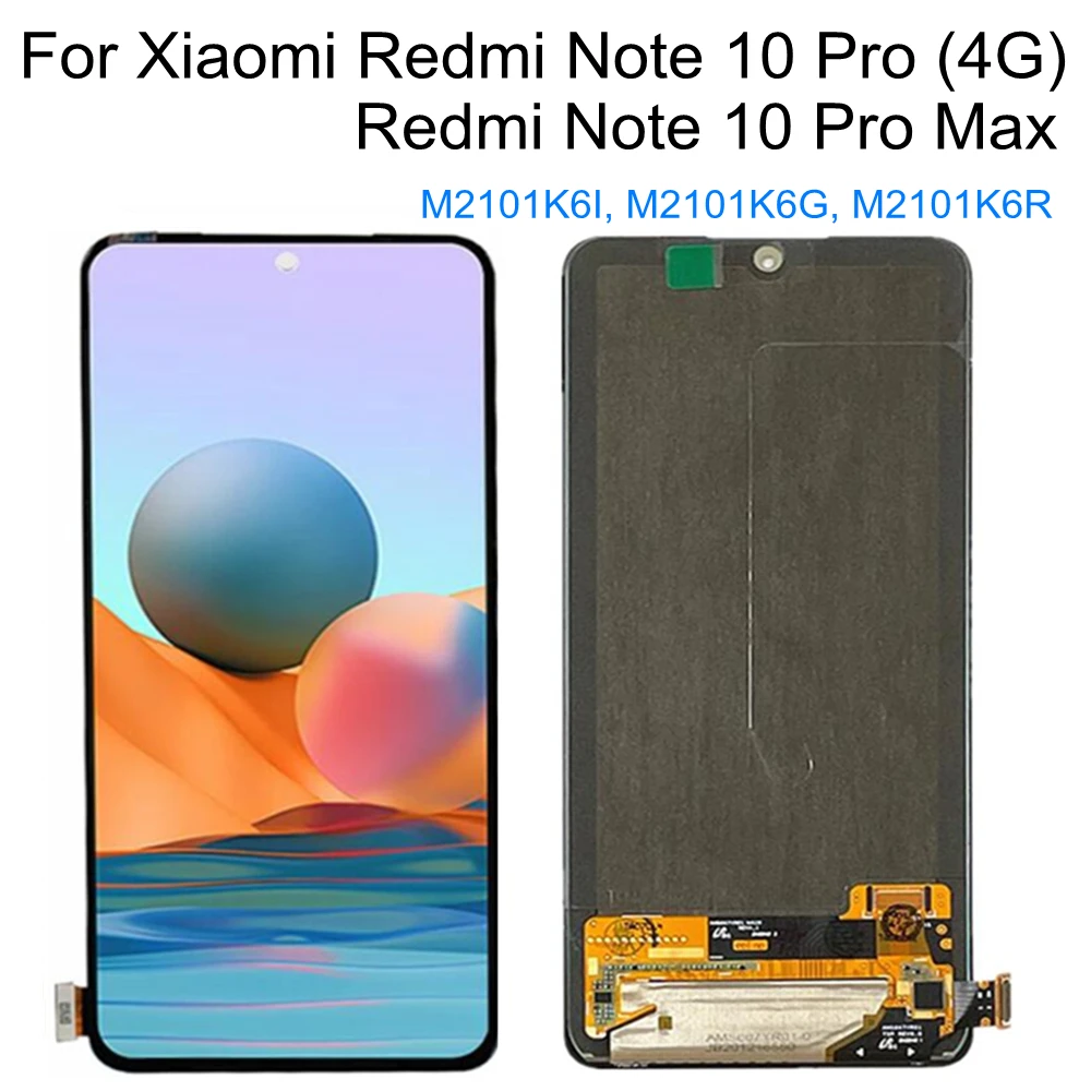 

6.67" AMOLED For Xiaomi Redmi Note 10 Pro MAX LCD Display M2101K6G M2101K6I LCD Display Touch Screen Digitizer Replacement