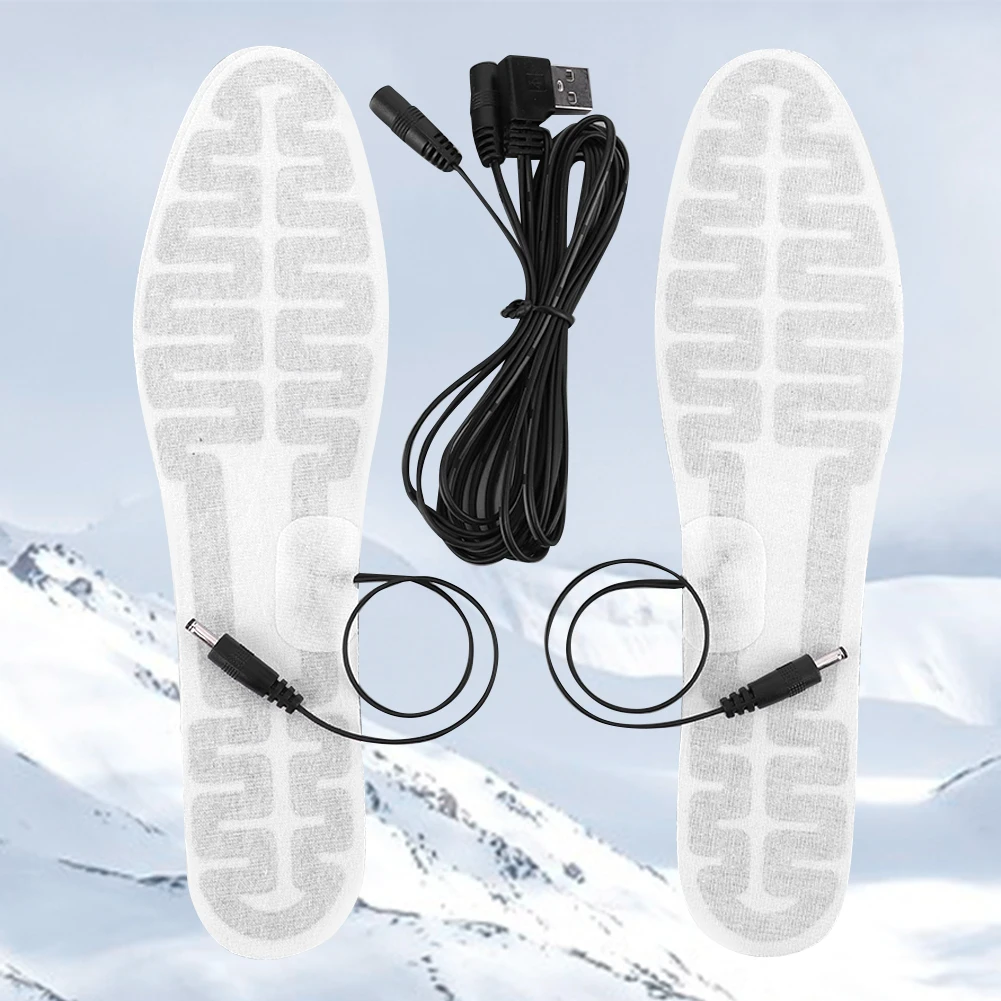 USB Heated Shoe Insoles Electric Foot Warming Pad 10W Winter Warm Insoles Winter Outdoor Sports Heating Insole for Men and Women