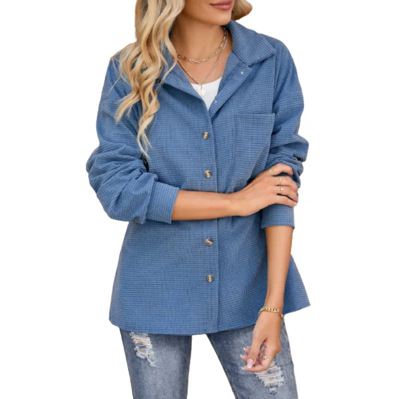 

Jacket for Women Autumn Fashion Winter Corduroy Coat Long Sleeved Cardigan Blouse Female Top Clothing Shirts Loose Outwear 24363
