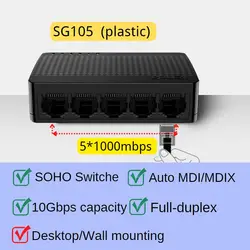 Tenda High-Speed 8-Port Ethernet Network Switch (5ports 1000Mbps)