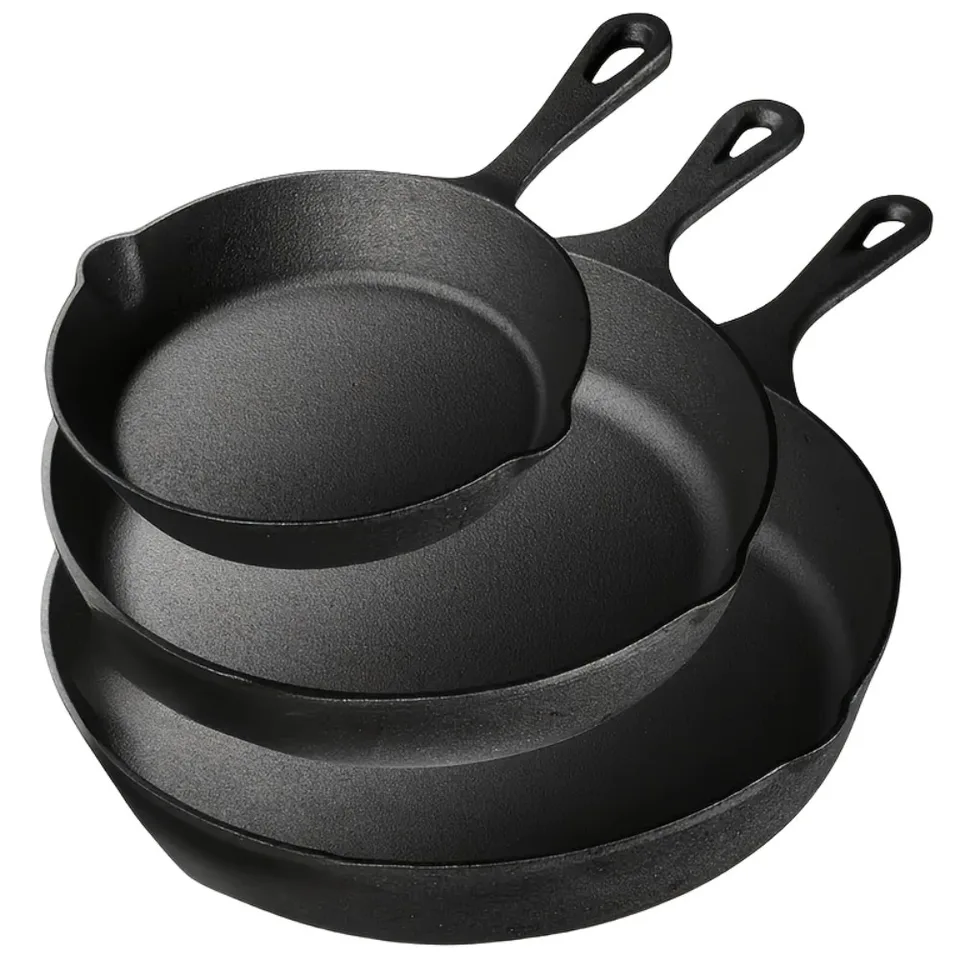Premium Cast Iron Skillet Set with Pre-Seasoned Finish