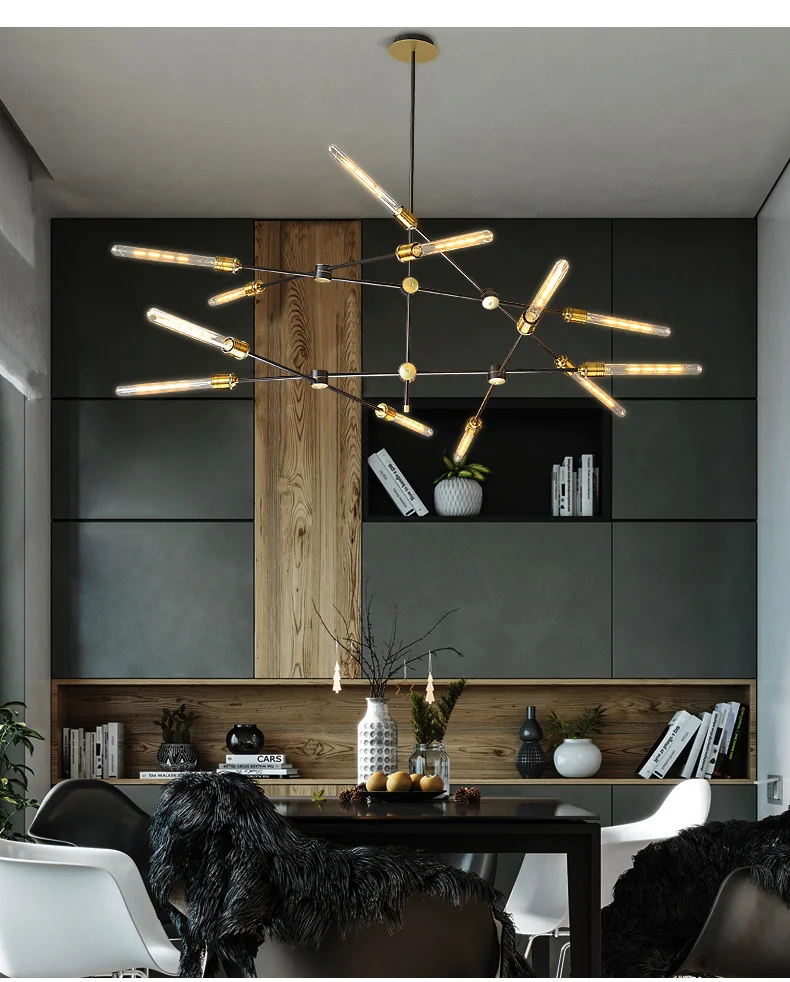 American retro industrial wind chandelier Nordic minimalist personality restaurant living room bar cafe clothing store lighting dining room light fixtures