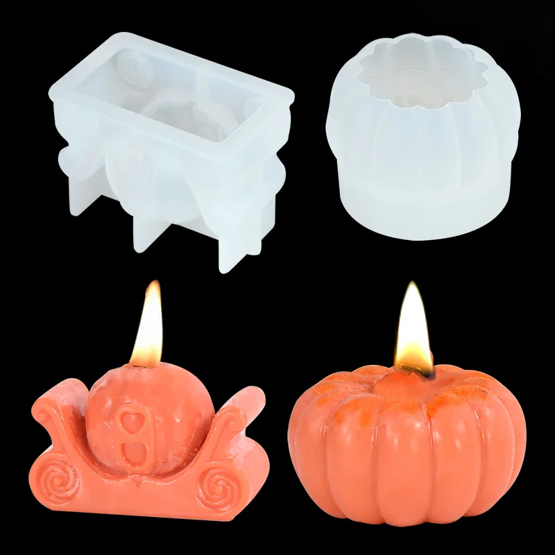 

Silicone Mold DIY Handmade Pumpkin Candle Soap Gypsum Cake Chocolate Baking Tool Halloween Decorations for Home Party Favors