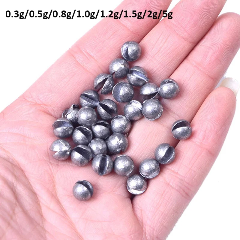 100Pcs/bag 0.3g-5g Carp Fishing Solid Oval Split Shot Lead Explosion Sinker Fishing Lure Weight Auxiliary Fishing Tackle M205 19pcs different diameter fishing lead sinkers 3 5g 5g 7g 10g 14g 5 size lead weight for carp fishing tackle tools pesca peche