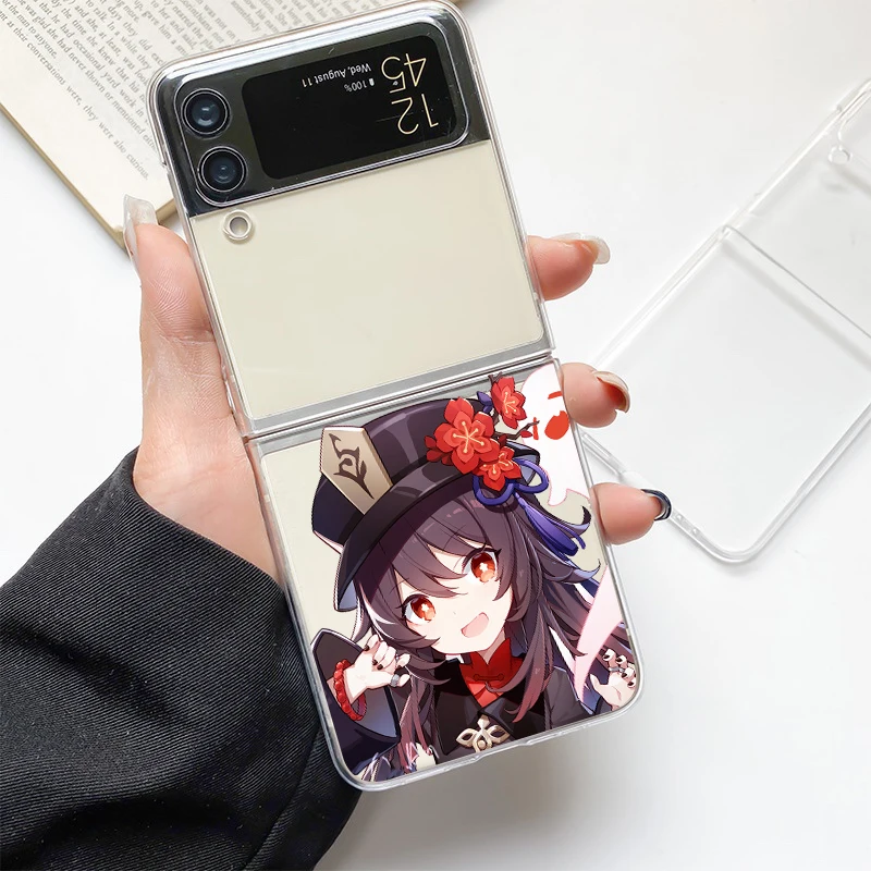 Clear Hard PC Shell Phone Case with Genshin Impact Design - Durable Bumper Cover