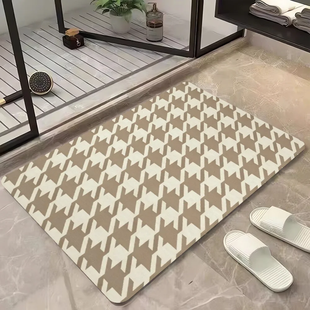Things to the Room Decoration Items Houndstooth Furry Mat Carpets Custom Doormat Outdoor Rug Bathroom Carpet for Kitchen Home 3