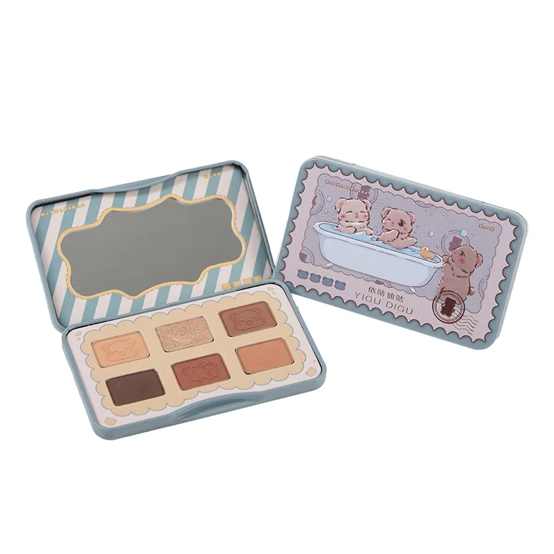 YIGU DIGU Gugu Postcard Tin Eyeshadow Palette Earth Color Matte High Gloss Flashing Contouring Comprehensive Palette